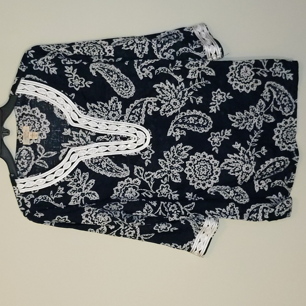 *Last Chance* Charter Club Luxury Linen Navy Tunic (M)